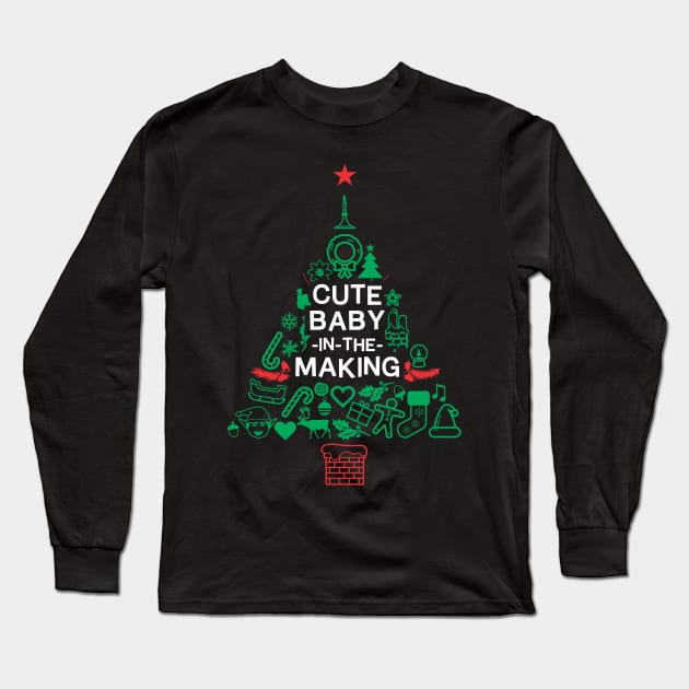 Cute Baby In The Making - Christmas Gift Long Sleeve T-Shirt by Vector-Artist